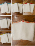 Gants tout doux - micro éponge blanche et biais - Lot de 2 Les Mimines d'Amélie