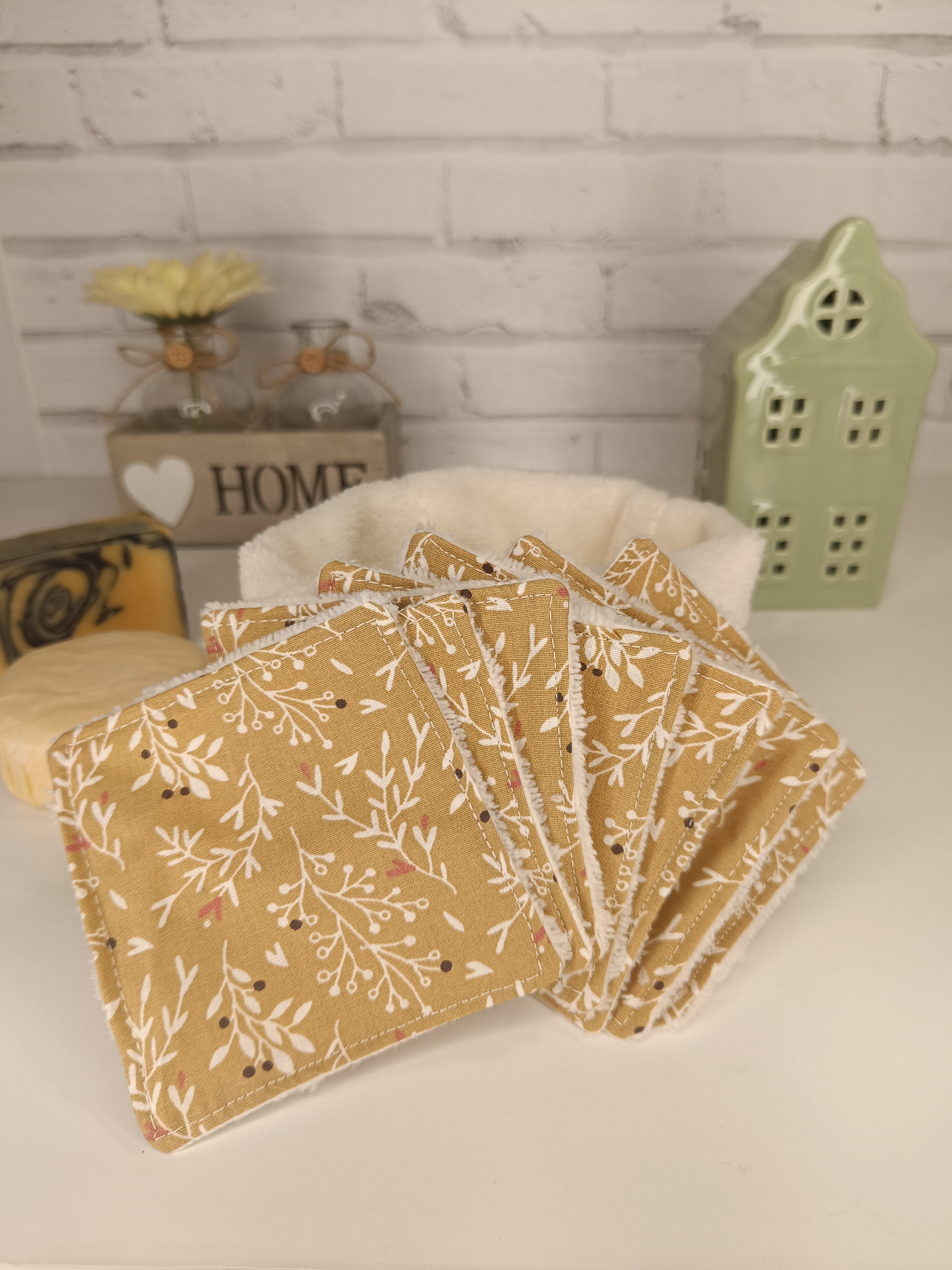 Semainier cotons démaquillants lavables avec panier de rangement Les Mimines d'Amélie