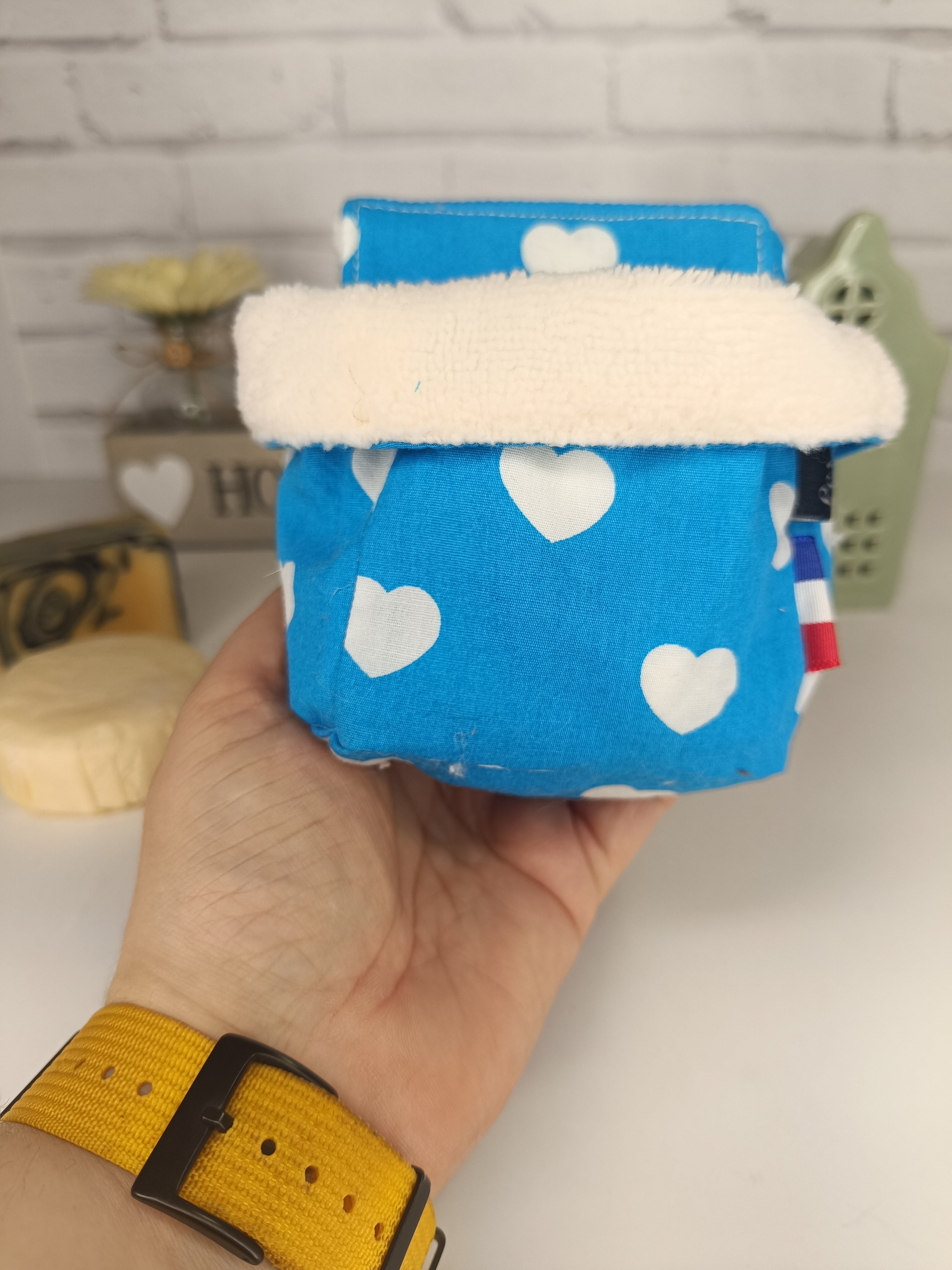 Semainier cotons démaquillants lavables avec panier de rangement Les Mimines d'Amélie
