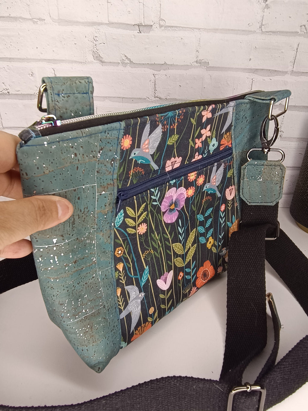 Sac bandoulière coton et liège Les Mimines d'Amélie