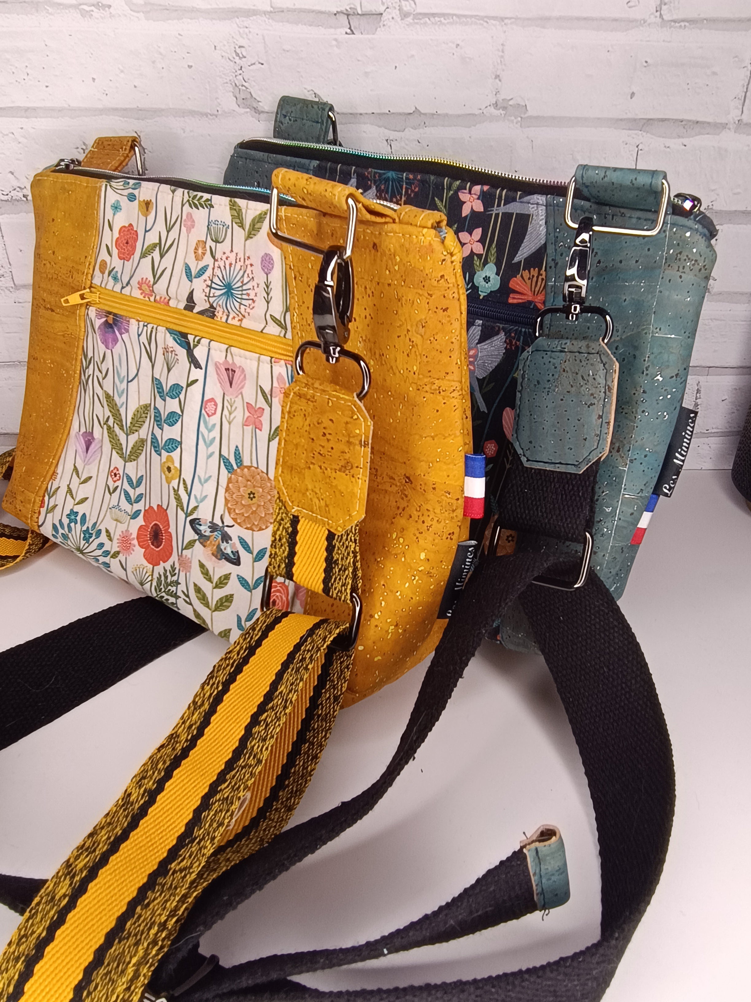 Sac bandoulière coton et liège Les Mimines d'Amélie