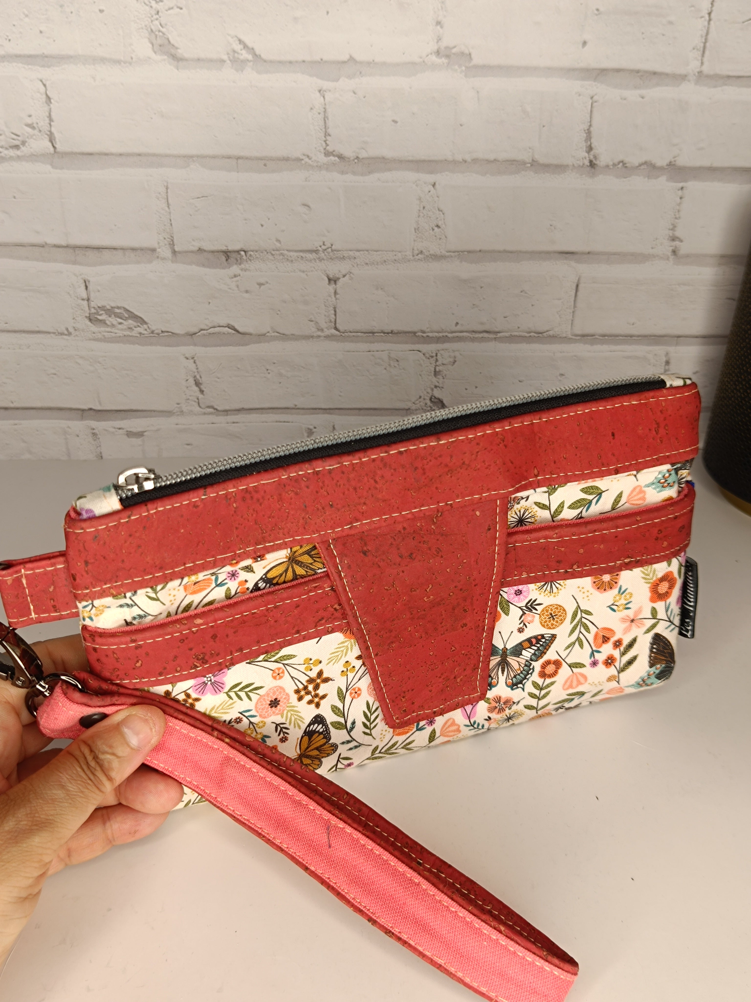 Petit sac ou pochette élégant/e coton et liège Les Mimines d'Amélie