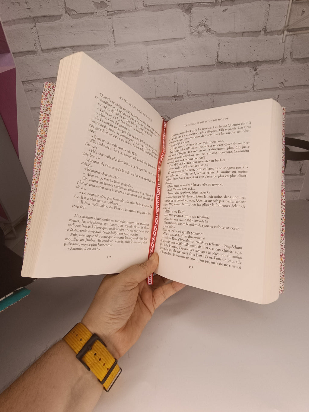Couverture de livre ajustable en tissu - Grand modèle Les Mimines d'Amélie