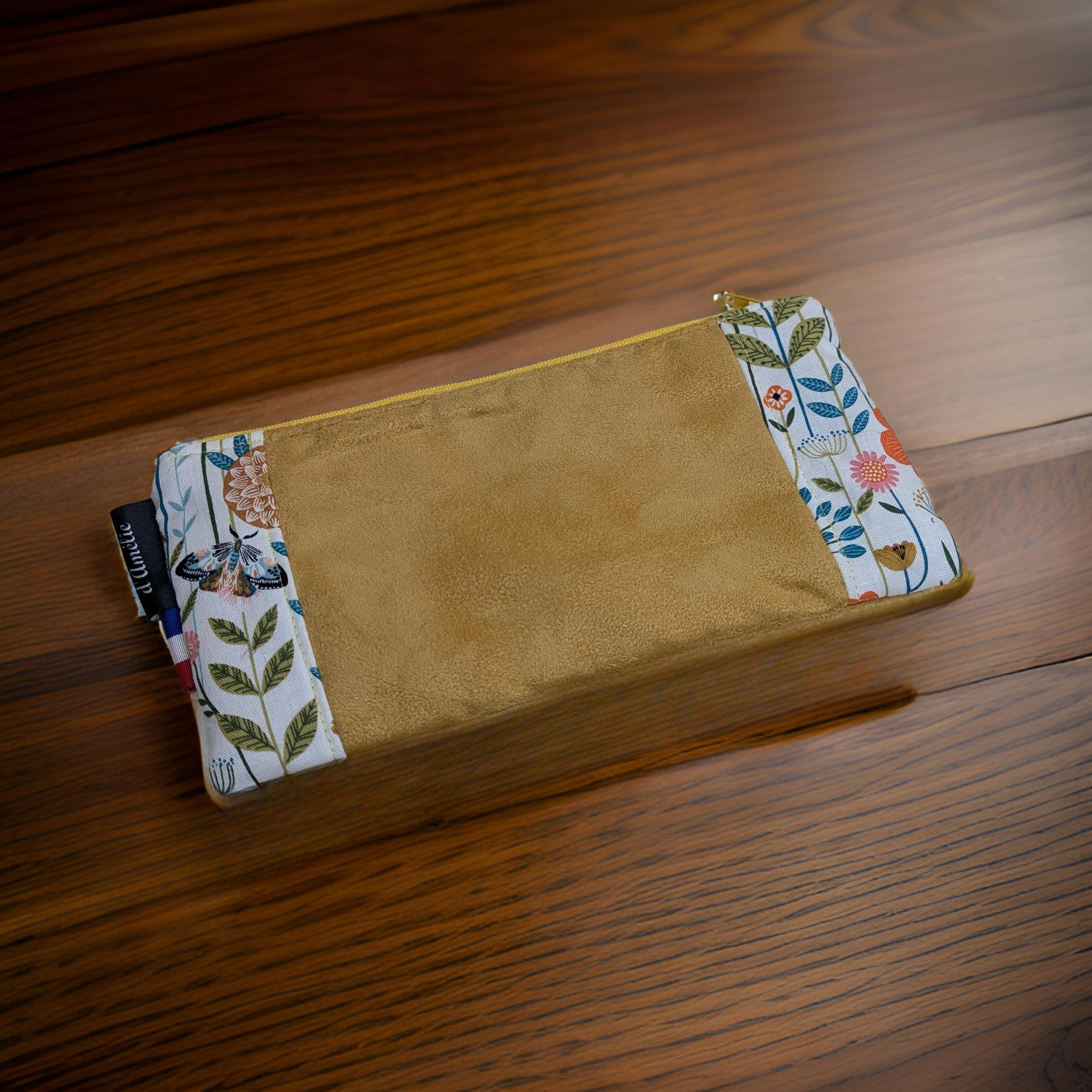Trousse coton et suédine - grand modèle 18*22 cm Les Mimines d'Amélie