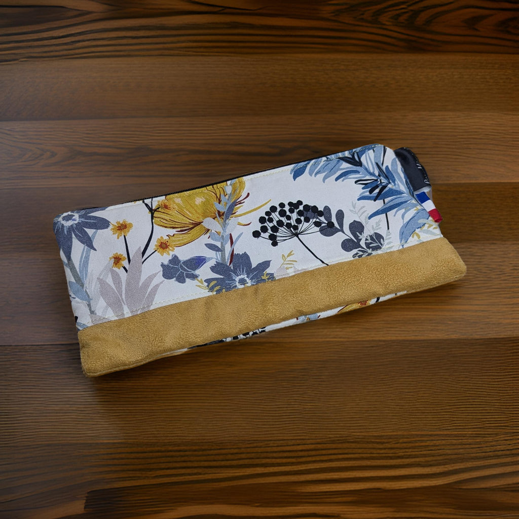 Trousse coton et suédine - grand modèle 18*22 cm Les Mimines d'Amélie