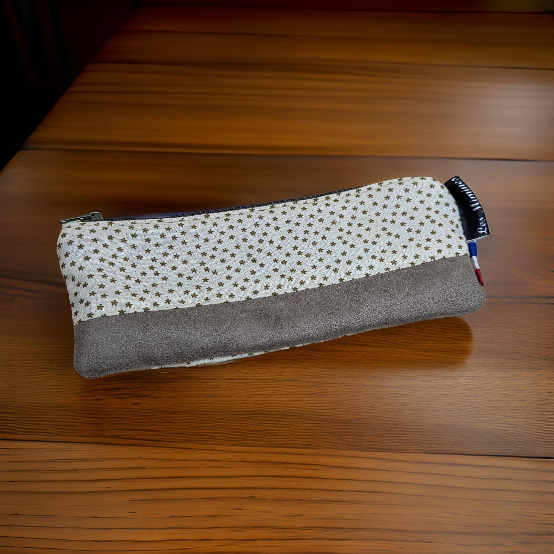 Trousse coton et suédine- moyennes 20 x 8 cm Les Mimines d'Amélie