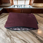Pochette zippée rayée noire et rouge Les Mimines d'Amélie