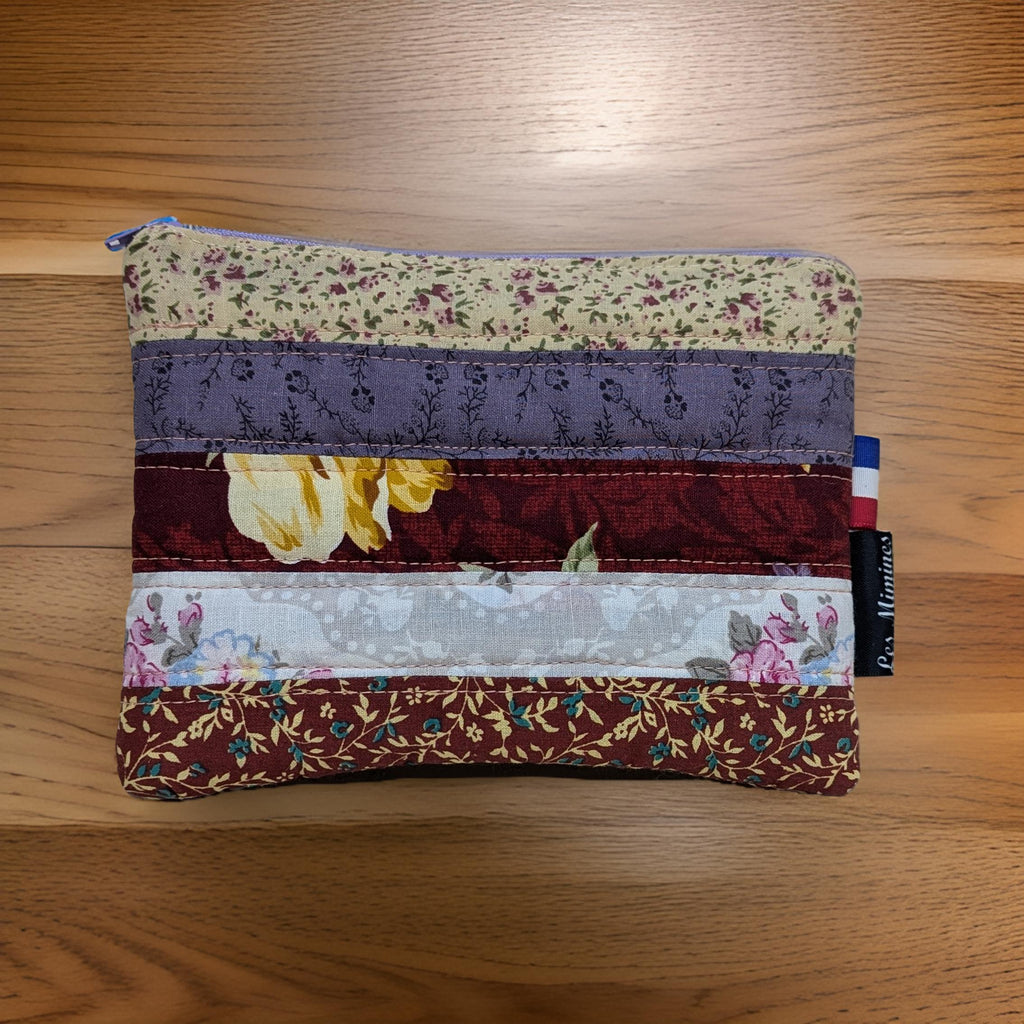 Pochette zippée patchwork fleuri Les Mimines d'Amélie