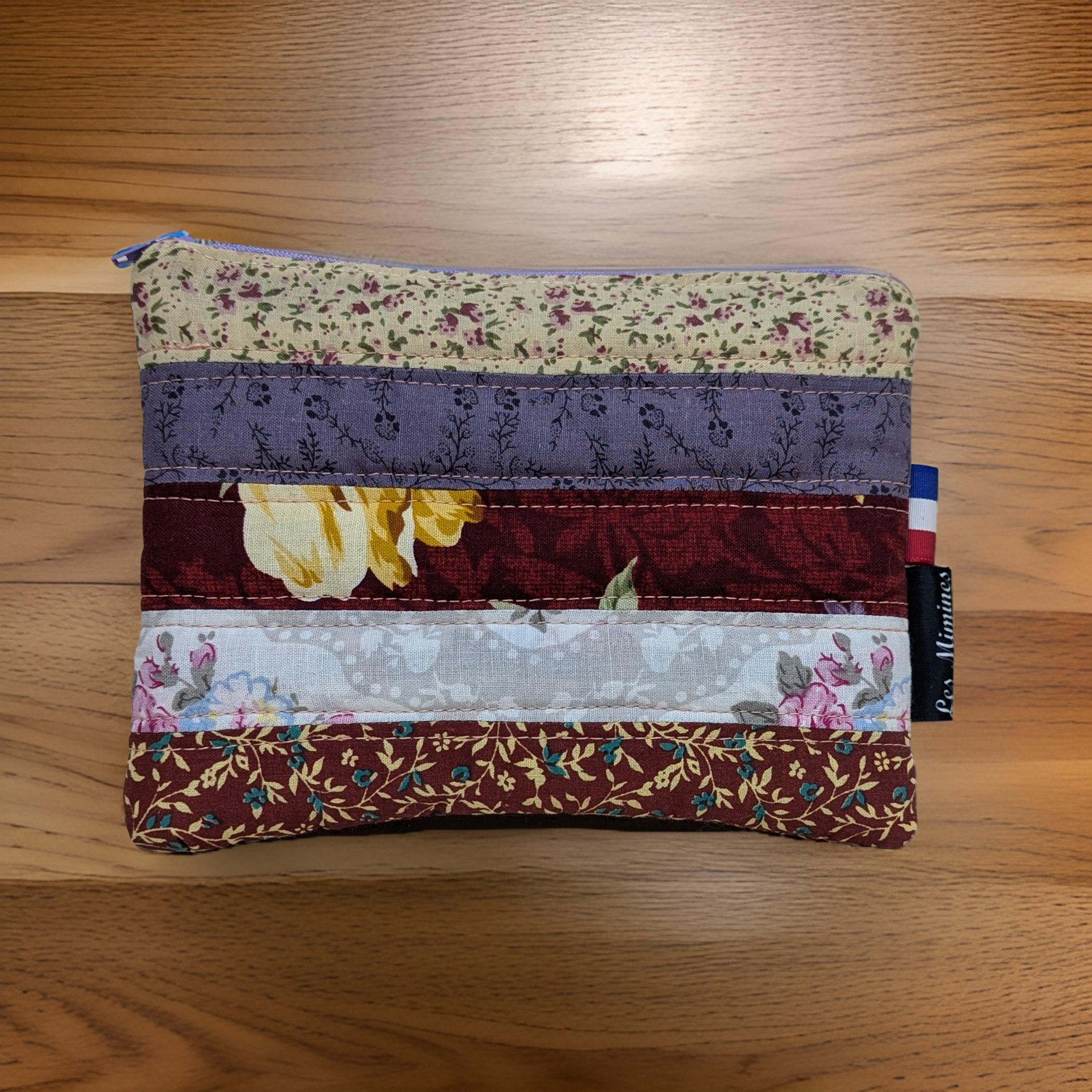 Pochette zippée patchwork fleuri Les Mimines d'Amélie