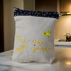 Pochette zippée rectangulaire brodée - 17*16 cm Les Mimines d'Amélie