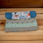 Pochette patchwork matelassée bouton magnétique - suédine Les Mimines d'Amélie