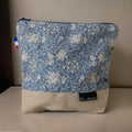 Pochette zippée lin et tissu floral Les Mimines d'Amélie